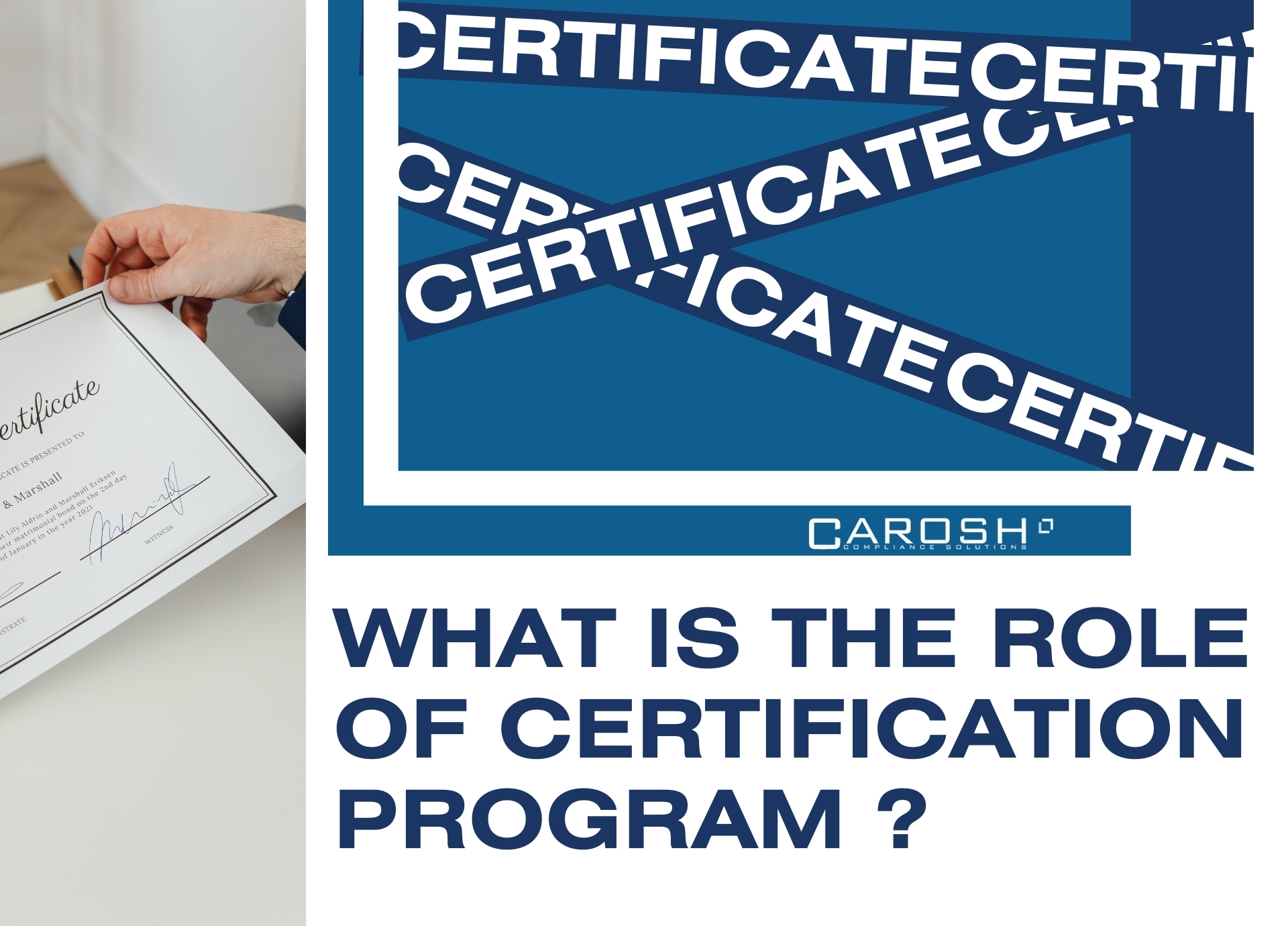 WHAT IS THE ROLE OF HIPAA CERTIFICATION PROGRAM